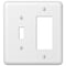 Amerelle Amerelle Devon White 2 gang Stamped Steel Decorator/Toggle Wall Plate 1 pk 935TRW - alternate 1
